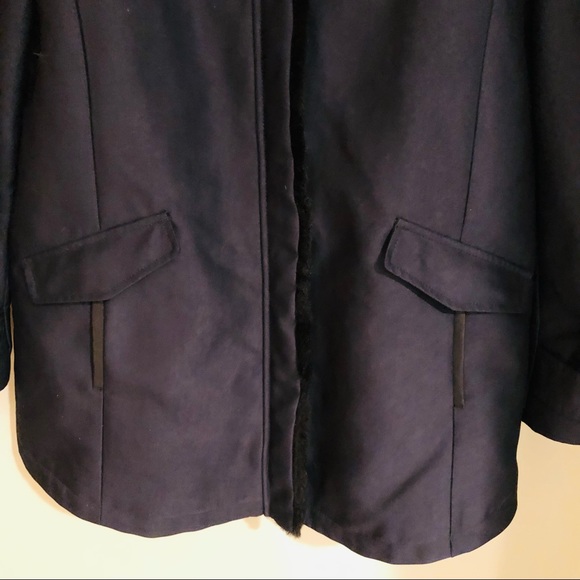 Zara Basic Navy Coat - Picture 3 of 11